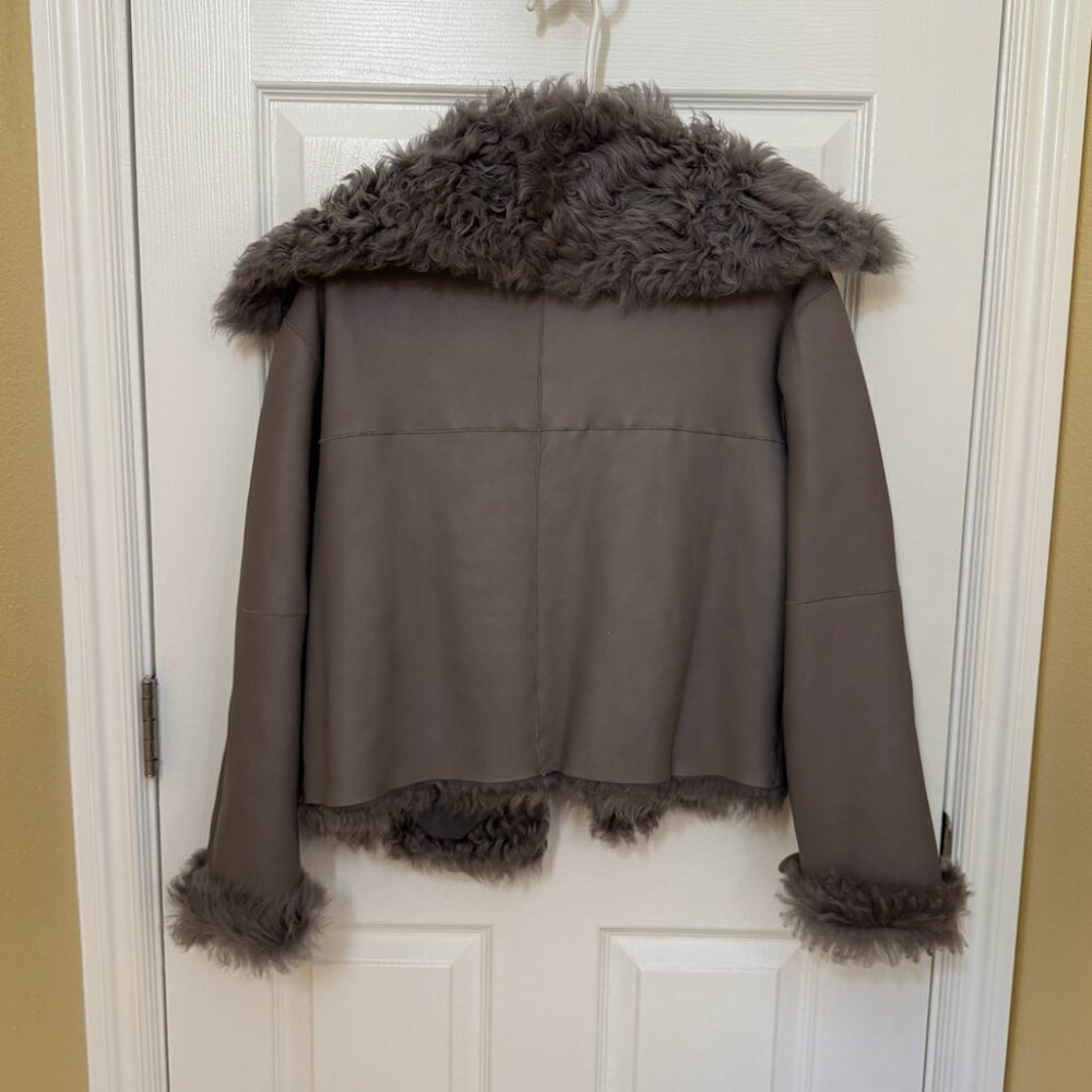 Ulla Johnson Eugenia Reversible Shearling/Leather Jacket - Picture 7 of 9